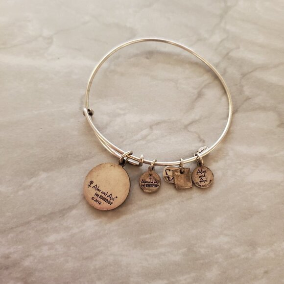Alex and Ani Let Creativity Rule Silver Expandable Charm Bracelet - Picture 3 of 4